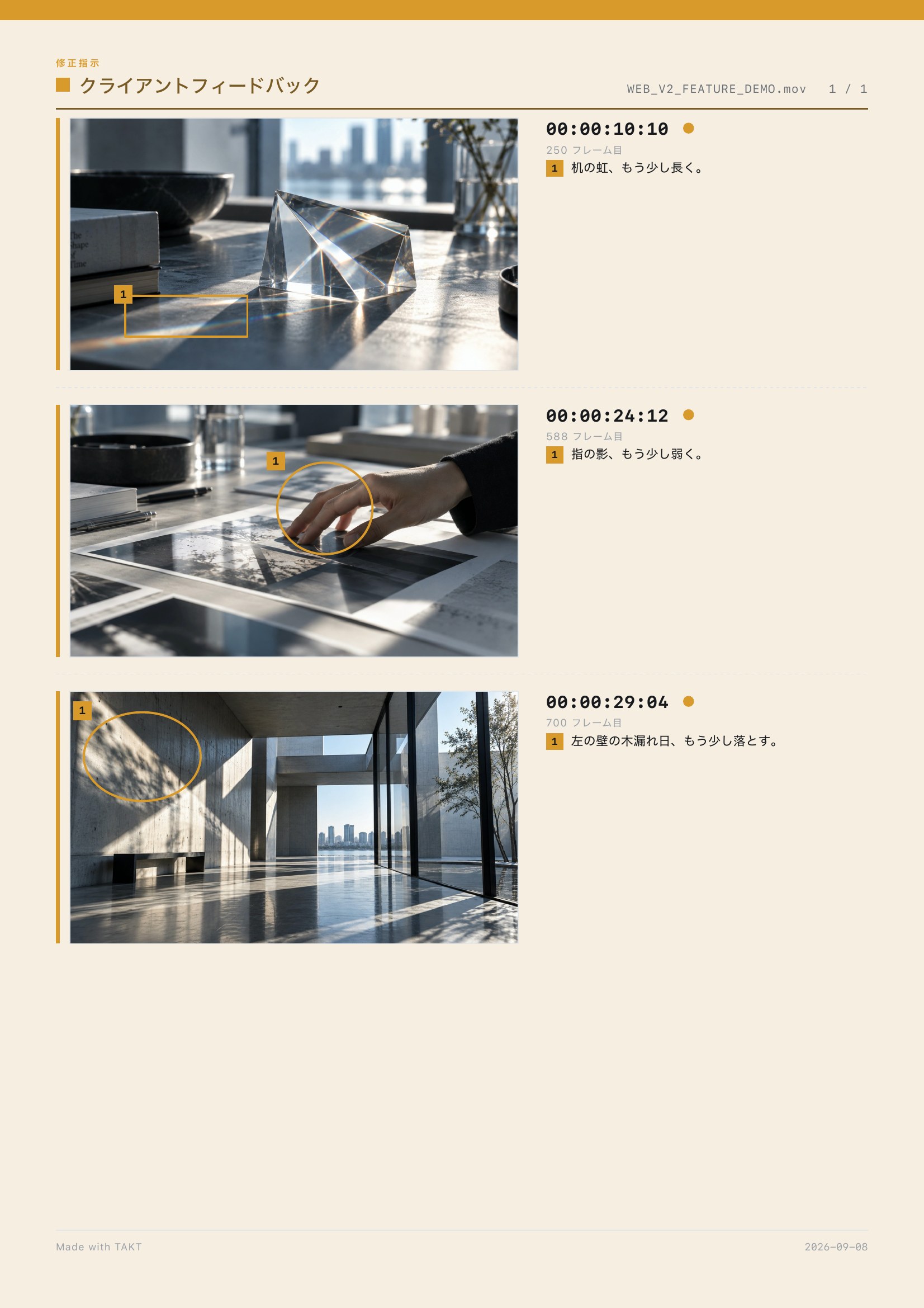 クライアントの指示だけの PDF